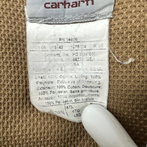 Vintage Carhartt Jacket Mens 4XL Brown Duck J131 Hoodie Union Michigan‎ USA VGC - Picture 8 of 16